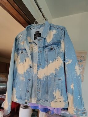 Buffalo David Bitton Light Blue Denim Jacket with Distressed Detail